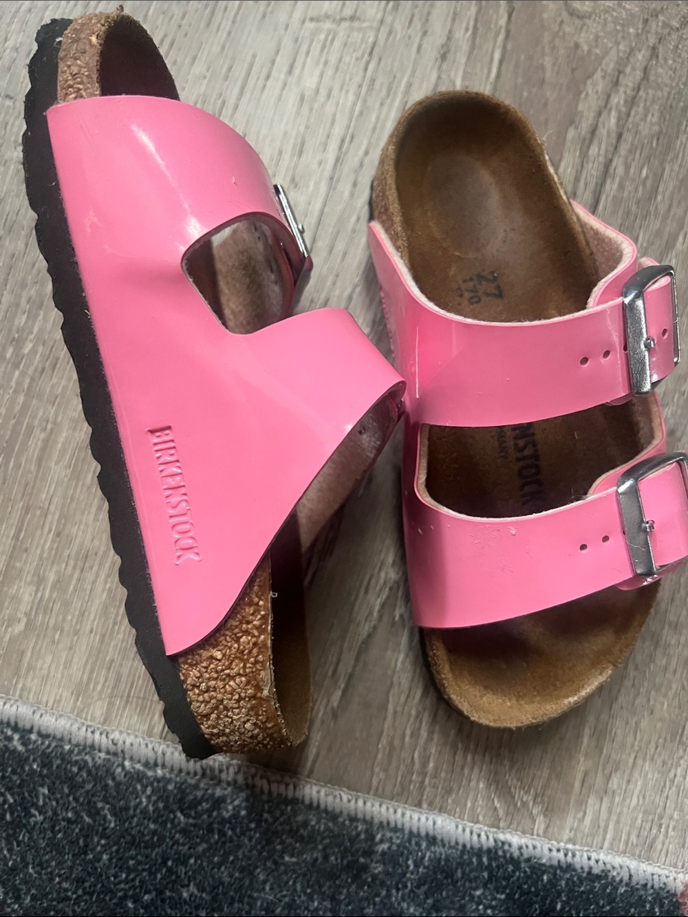 Birkenstock Kids Double Strap Sandals in Bright Pink